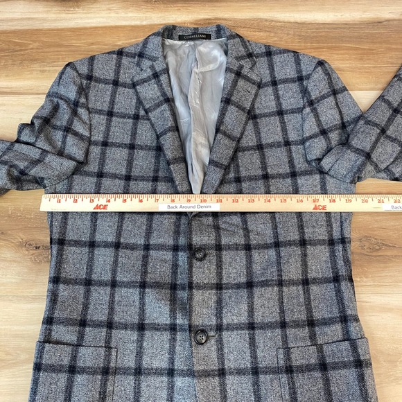 CORNELIANI Mens Gray Plaid Wool Sport Coat Blazer 38R Jacket EU 50 Italy - Picture 8 of 14